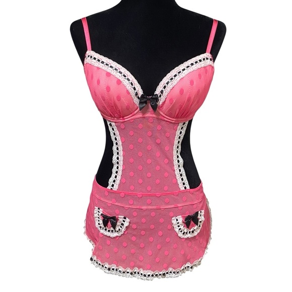 Victorias Secret Sexy Little Things Retro Bra Apron Lingerie 34D Cosplay Costume - Picture 1 of 8